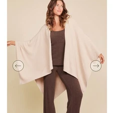 Barefoot Dreams Cozy Chic Style #455 Lite Weekend Wrap One Size Stone 48" X 55"