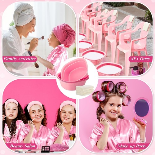 24 Pcs Kids Spa Party Supplies Includes 6 Spa Party Robes 6 Basins 6 Makeup H... - Picture 7 of 7