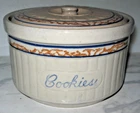 Antique Red Wing Spongeband Cookie Jar, Grayline