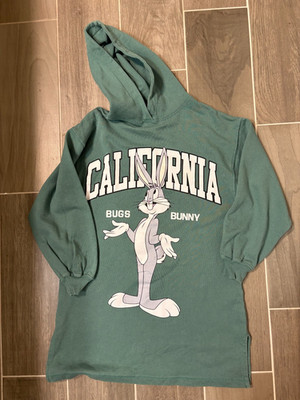 Zara x Looney Tunes Green Kids Hoodie Dress Size 13/14
