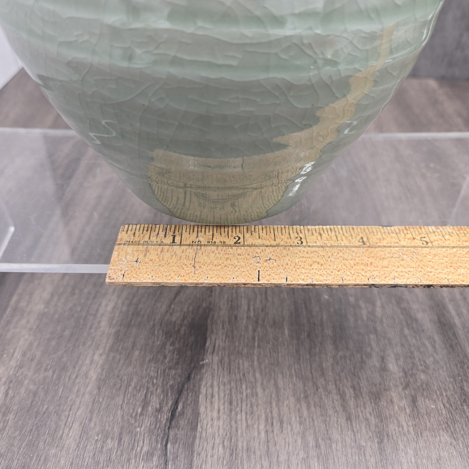 Simon Pearce Belmont Crackle Celadon Stoneware Canister with Lid Handmade USA