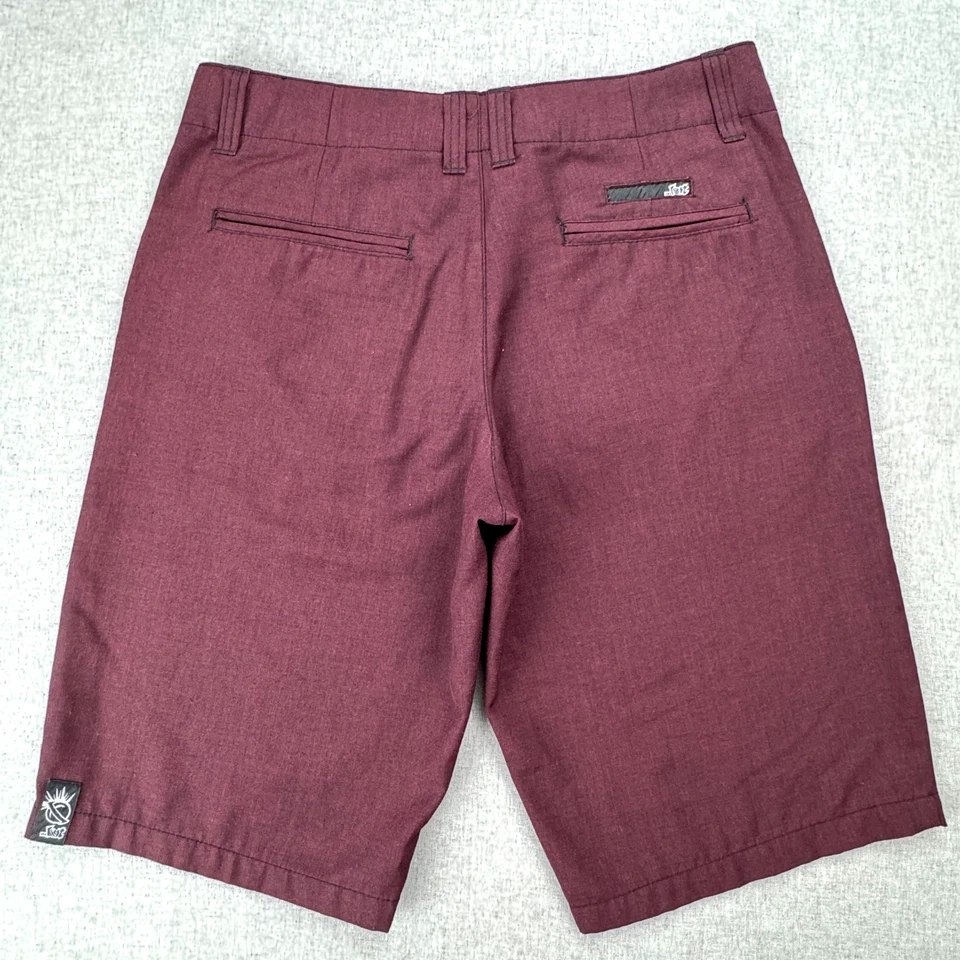 Pantalones Cortos Chinos Caqui Lost Enterprise Rojo Para Hombre Medianos Frente Plano Talla 32 Borgoña Foto 2 de 4