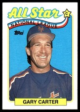Gary Carter 1989 Topps #393 New York Mets MLB READ FREE SHIPPING AutographDen