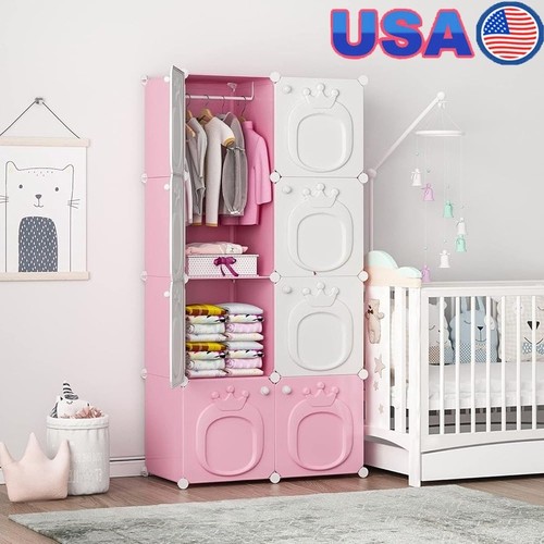 Kids Storage Armoire Toy Organizer Modular Design Easy Assembly Gift ...