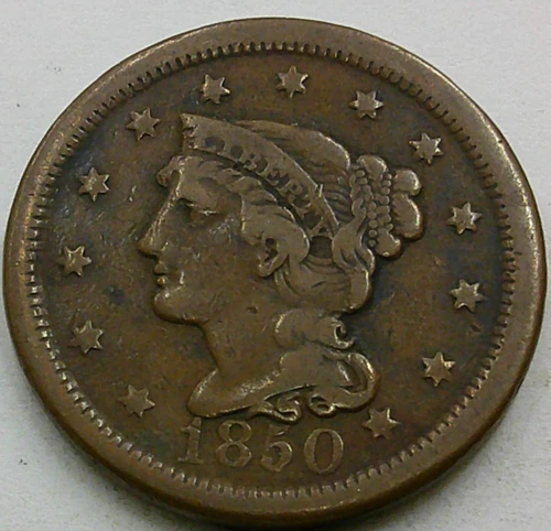 Photo of a 1850-P Large Cent from an eBay listing that sold on Jul 18, 2026