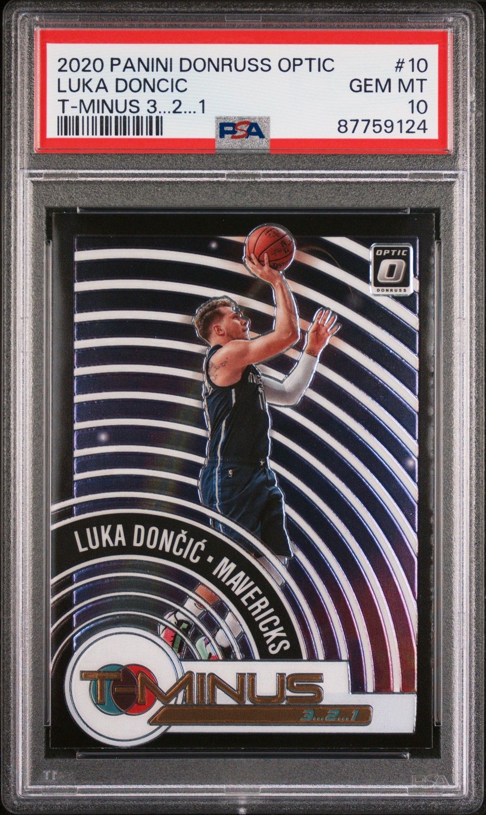 2020-21 Donruss Optic #10 Luka Doncic T-Minus 3...2...1 PSA 10