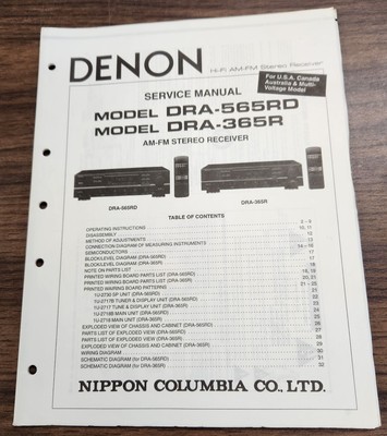 Denon DRA-565RD/DRA-365R Receiver Service Manual - Original