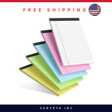 5 Pack 5x8 Legal Pads College Ruled Notebooks Multicolor 30 Sheets Each