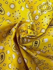 Bandana YELLOW Poly Cotton 58 Inch Wide Fabric by The Yard