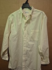 Van Heusen Poplin Mens 17 1/2-32/33 Button Up Dress Shirt Yellow Long Sleeve