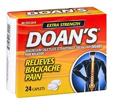 2 Pack Doans Extra Strength Pain Reliever Caplets 24 Each