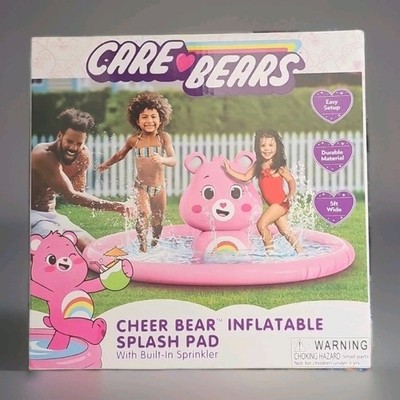 Care Bears CHEER BEAR Inflatable Splash Pad with Built In Sprinkler System New