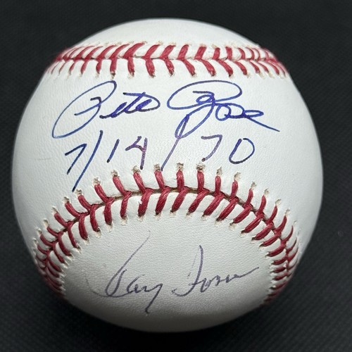 Pete Rose Ray Fosse 7/14/70 Collision Signed Baseball PSA/DNA COA HOF??