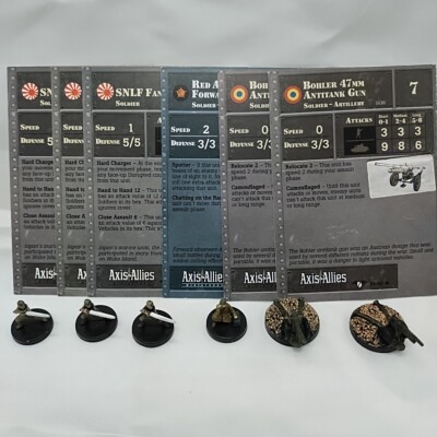 Lot Of (6) Axis And Allies Miniatures Contested Skies #10 3(#41) 2(#44)
