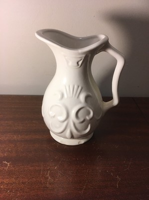 Vintage Antique White Ceramic Porcelain Pitcher USA Haeger