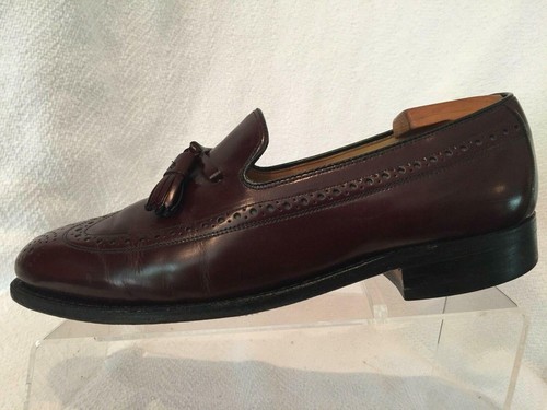 Johnston Murphy Aristocraft Burgunderrot Leder Quaste Lange Flügel Halbschuh Herren 8 D/B - Bild 4 von 12