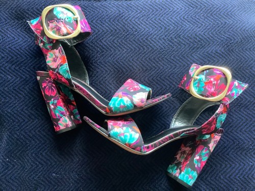 River Island comfy Ankle Strap Floral Heel UK Size 4 - great condition - Picture 3 of 12