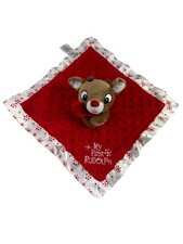 My First Rudolph Reindeer Christmas Lovey Red Baby Security Blanket Soother