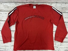 VTG 1990's Tommy Hilfiger Men's Graphic Spell Out Flag Long Sleeve Shirt - XL