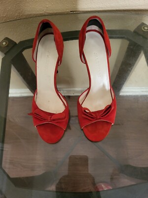 Jill Stuart  Women's Orange Suede Shoes, Size 7M,Italy, Cond.is V.Gd
