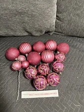 Lot 17 Shabby Rose Chic Pink Christmas Tree Wreath Bulb Ornaments Bowl Fillers