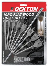 10pc Flat Spade Wood Hole Saw Drill Bits 6 10 13 16 19 22 25 32mm + extension