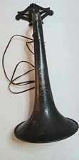 Vintage Brua O Keeper MFG Co. Horn With S.S. Cast  Iron Hanger Great For Garage
