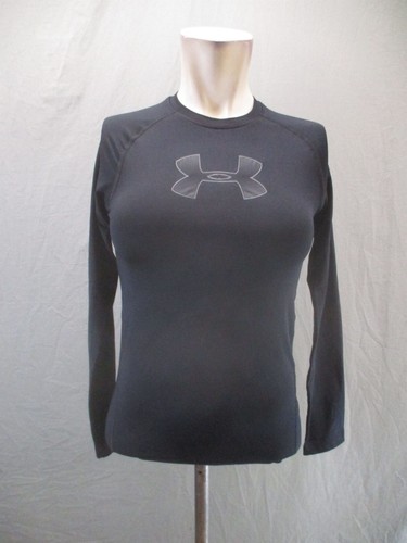 Under Armour HEAT GEAR Size L Kids Unisex Black Long Sleeve Compression Top 207