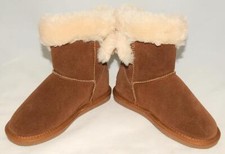 LAMO Chestnut Brown Suede / Leather Faux Fur lined Warm Boots sz 5 Youth NEW