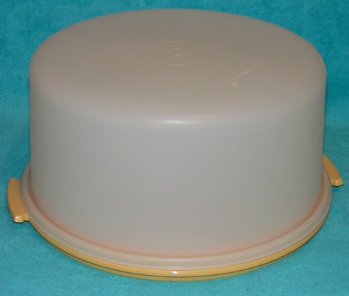 Vintage Beauty! TUPPERWARE Cake/Pie Taker Container + Lid Harvest Gold Tan 1256 - Picture 6 of 6