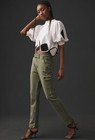NWT Anthropologie Paige Jolie Mid-Rise Utility Pants Vintage Ivy Green Sz 32 — photo 1