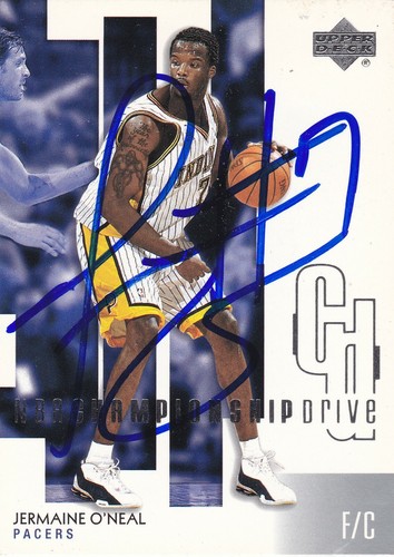 JERMAINE O'NEAL INDIANA PACERS SIGNED CARD HEAT GOLDEN STATE WARRIORS CELTICS