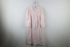 Vintage 90s Miss Elaine Womens Medium Flower Ruffled Lace Night Gown Sleep Shirt