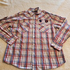 Red Snap Men's Size L Western Button Up Long Sleeve Vintage Shirt