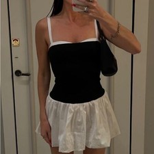 SHOW ME YOUR MUMU Tiffany Skort Dress In Black And White