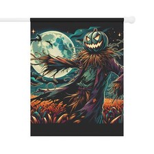 Halloween - Garden  House Banner - Scary Scarecrow