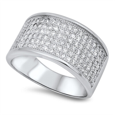 Women's Cluster White CZ Fashion Ring New .925 Sterling