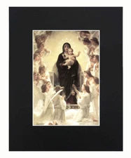 Virgin Mary and Christ Jesus Angel Paradise Lounge Art Print Picture Matted