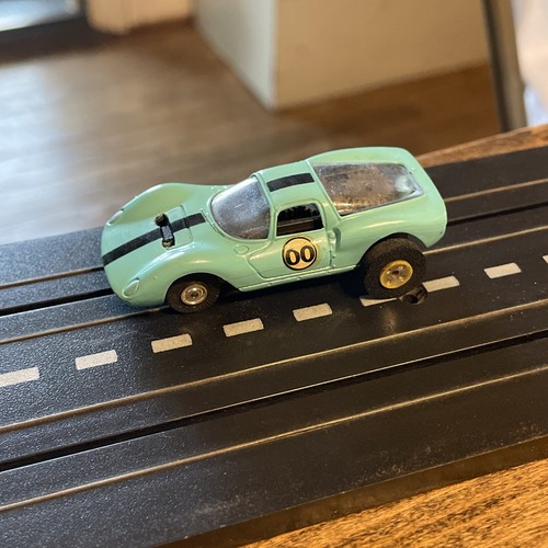 Vtg Aurora Thunderjet - Dino Ferrari 1381 (working) - HO Scale Slot Car Turq
