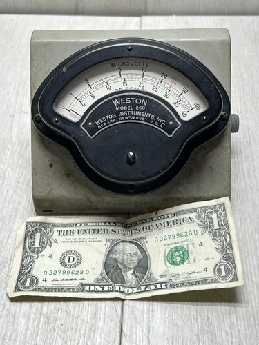 Vintage Weston Model 269 Microvolts DB Scale From Naval Ship Monmouth Electric C - 第 8/8 張圖片