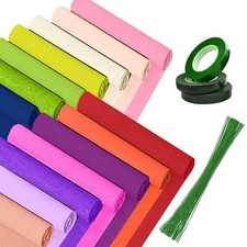 Crepe Paper Roll 14 Rolls Wide Crepe Paper Streamers 10 Inch x 8 Feet Artific...