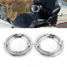 Chrome Rear Speaker Accent Cover Trim For Harley Road Street Tri Electra Glide