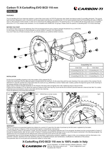 Carbon-Ti X-CarboRing EVO BCD110x5 Chainring (THM Clavicula SE or Quarq Dzero) - Afbeelding 12 van 29