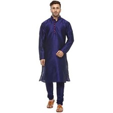 Traditional Stylish Casual Silk kurta Party wear man's blue kurta