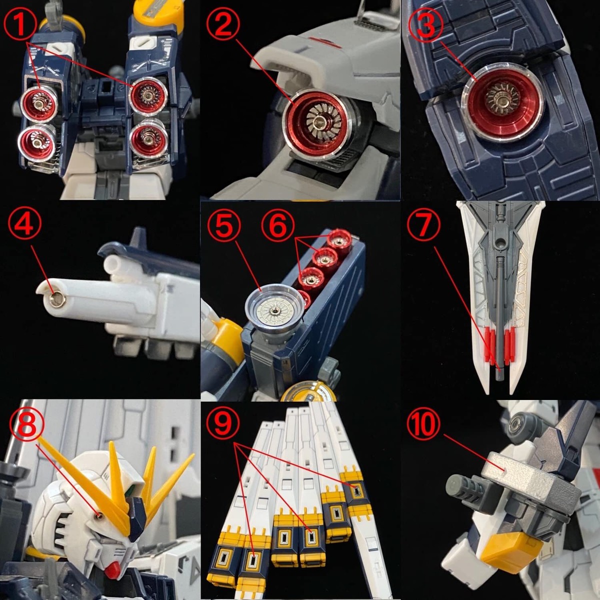 1/144 RX-93 ν Gundam Metal Vernier Stainless Steel Parts Decal