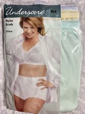 3 PR. JC PENNY UNDERSCORE FULL BRIEF NYLON PANTIES VINTAGE STYLE NIP SIZE 6