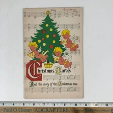 Christmas Carol Book Song Book Rare Christmas Tree Story Vintage 1950's
