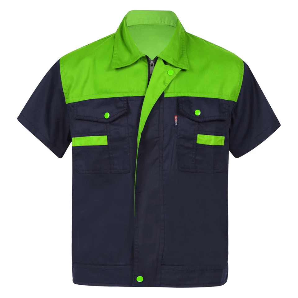 Camisa de Trabajo Hombre Auto Mecánico Técnico Uniforme Manga Corta Industrial Camiseta Foto 4 de 4