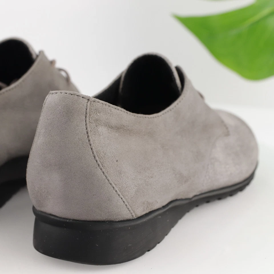 Zapato Oxford Aetrex Erin para mujer talla 9 gris cuero con cordones zapato plano trabajo informal Foto 4 de 4