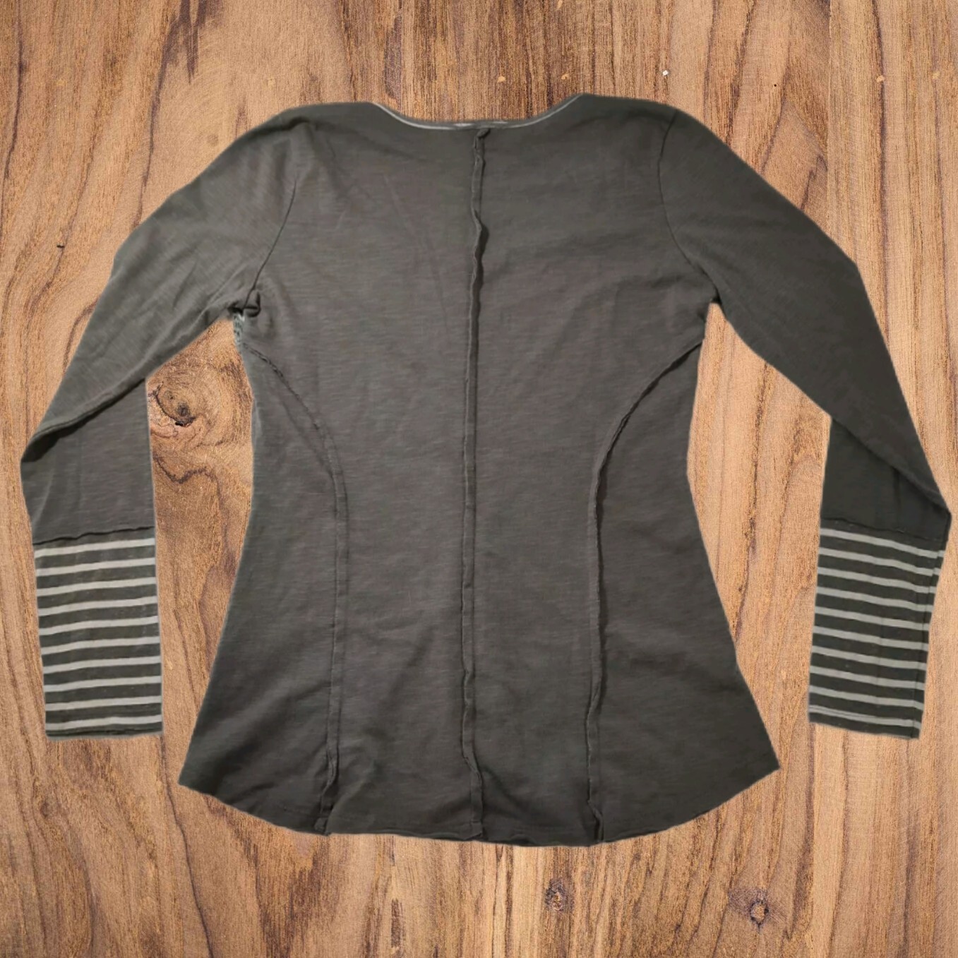 Oddy Grau Gestreiftes Leichtes Patchwork Spitzen … - image 2